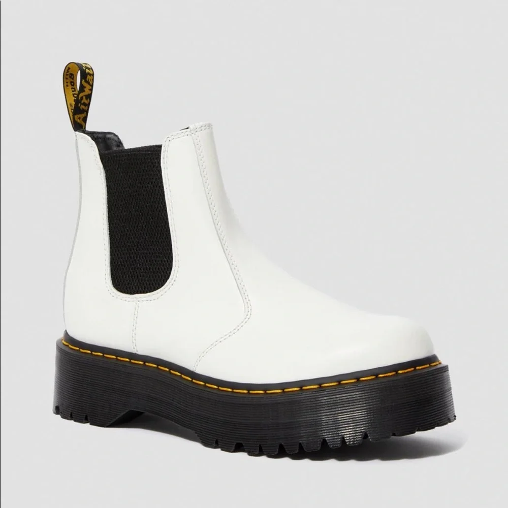 White Double Platform Dr. Martens - Picture 1 of 5